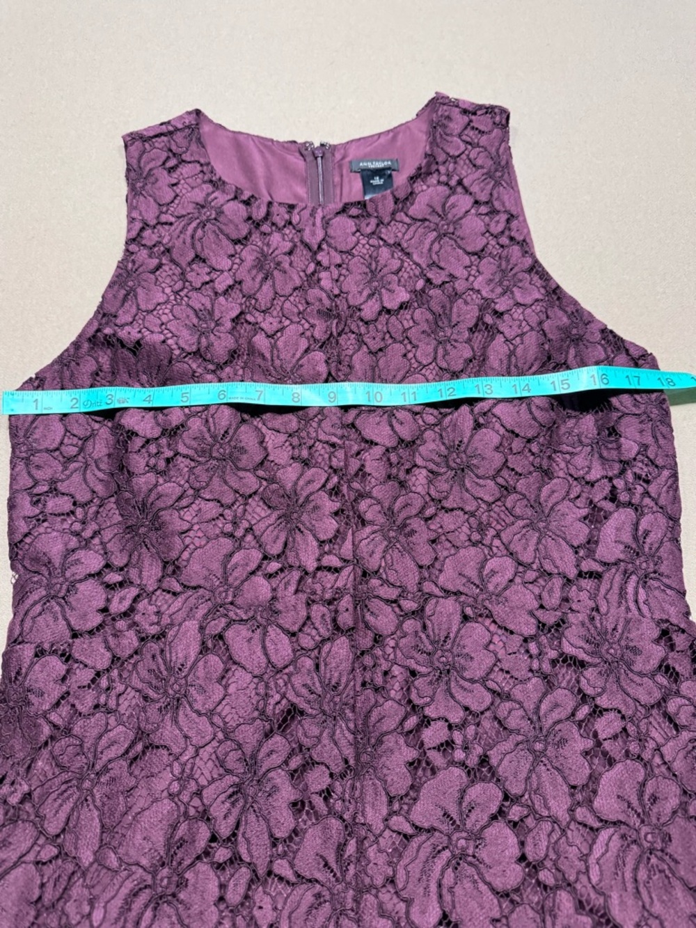 Ann Taylor Plum Floral Lace Midi Dress - Picture 5 of 5